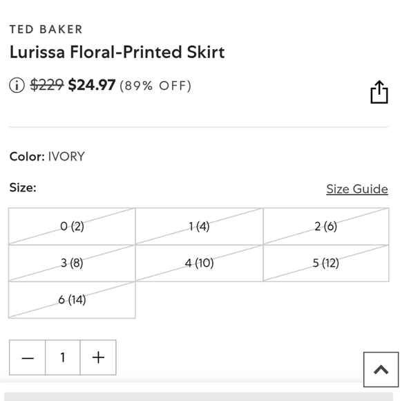 Ted Baker Lurissa Floral-Printed Ruffle Mini Skirt Ivory Size 4 (Ted Size 1) - Picture 16 of 16